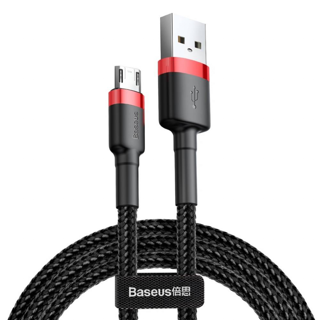 Кабел Baseus Cafule USB-A към MicroUSB, 2.4A, 1м, черенна ниска цена с бърза доставка