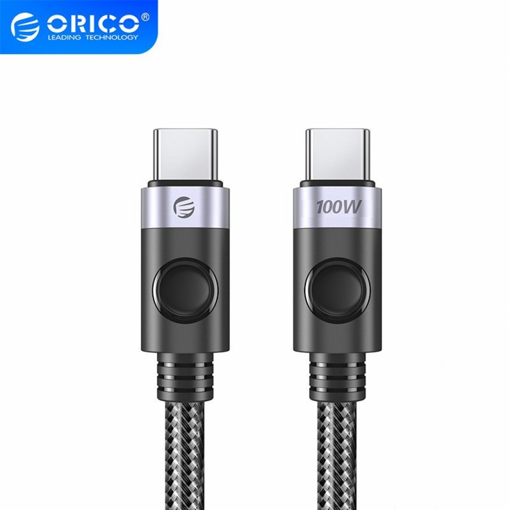 Orico кабел Cable USB C-to-C PD 100W Charging 1.5m Black - C2CZ-BK-15на ниска цена с бърза доставка