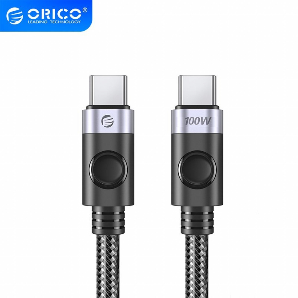 Orico кабел Cable USB C-to-C PD 100W Charging 1.5m Black - C2CZ-BK-15на ниска цена с бърза доставка - BestPC.BG