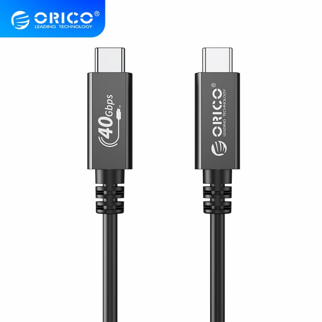 Кабел/адаптер Orico- U4A05-BK USB4.0 40Gbps M-M 0.5m Black PD100Wна ниска цена с бърза доставка
