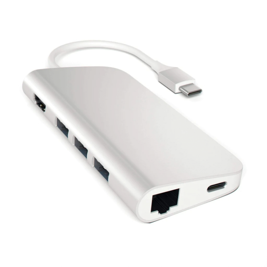 Докинг станция Satechi Aluminium Type-C Multi-Port Adapter, HDMI 4K,3x USB 3.0, MicroSDна ниска цена с бърза доставка
