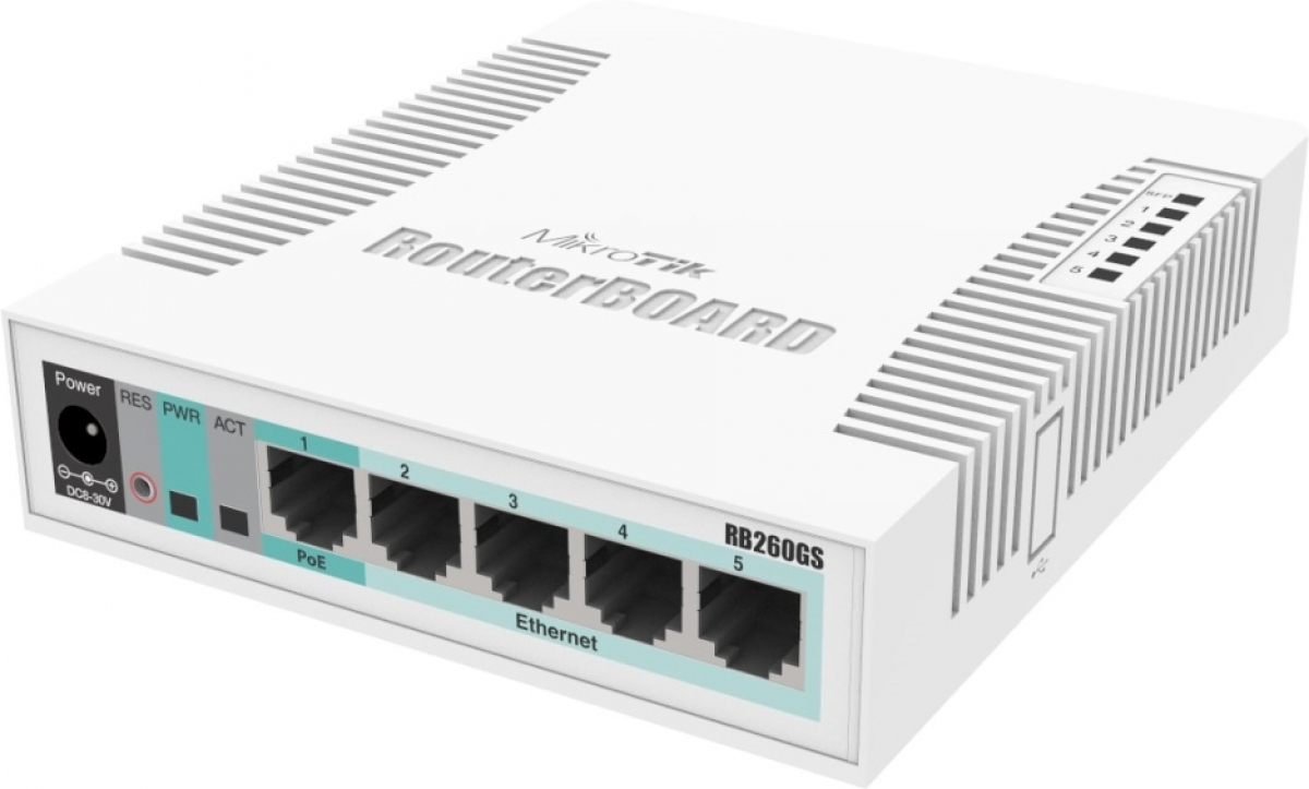 Комутатор/Суич Switch MikroTik CSS106-5G-1S, RB260GS, 5xGE, 1xSFP, PoE in, Atheros, SwOSна ниска цена с бърза доставка - BestPC.BG