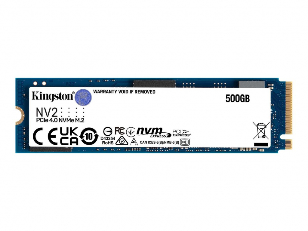 SSD KINGSTON 500GB NV2 M.2 2280 PCIe 4.0 NVMe SSDна ниска цена с бърза доставка - BestPC.BG