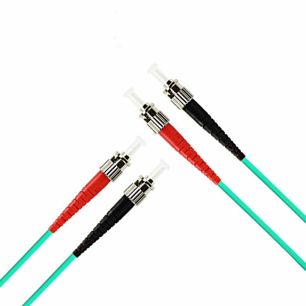 Оптична пач корда ST-ST, мулти мод OM3, дуплекс, 2мм. Дължина 1 метърна ниска цена с бърза доставка - BestPC.BG