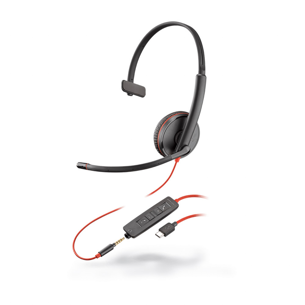 Слушалки Моно слушалка 
Plantronics Blackwire C3215,
3.5 mm жак, черенна ниска цена с бърза доставка - BestPC.BG