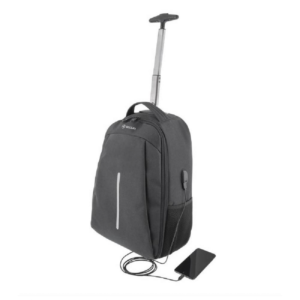 Tellur Rolly Laptop Trolley 15.6" чанта за лаптоп, USB-A, с колелцана ниска цена с бърза доставка - BestPC.BG