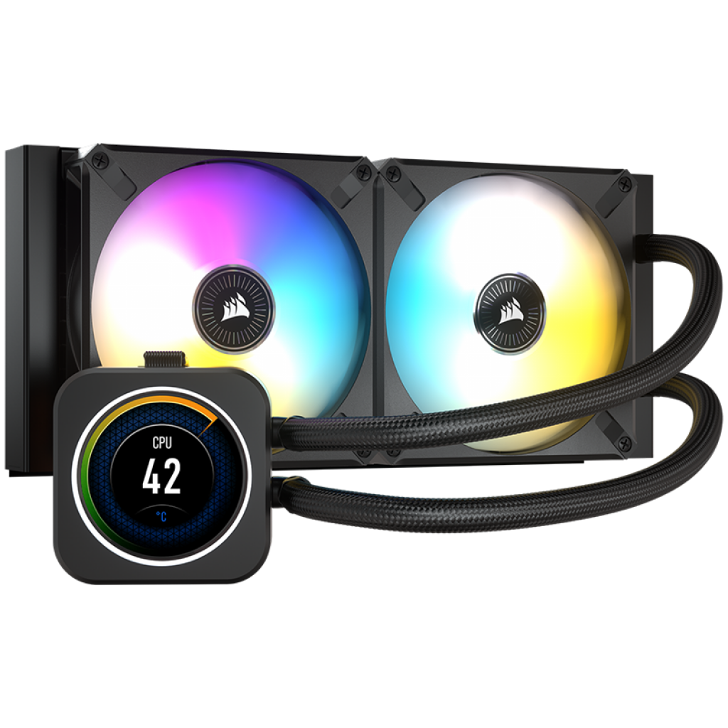 Водно охлаждане CORSAIR iCUE H100i ELITE LCD Display Liquid CPU Cooler, 240mm Radiatorна ниска цена с бърза доставка - BestPC.BG