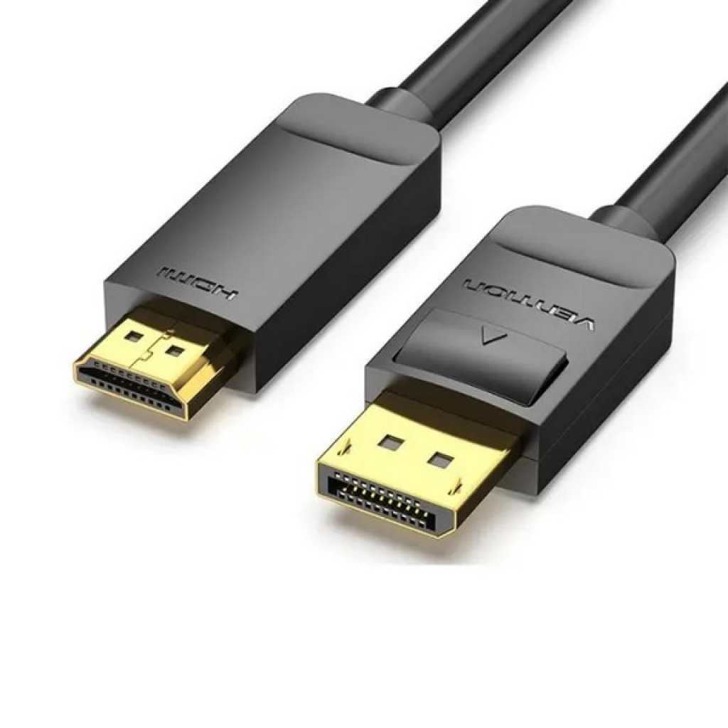 Кабел/адаптер Vention кабел Cable DisplayPort to HDMI 1.5m - 4K, Gold Plated - HAGBGна ниска цена с бърза доставка