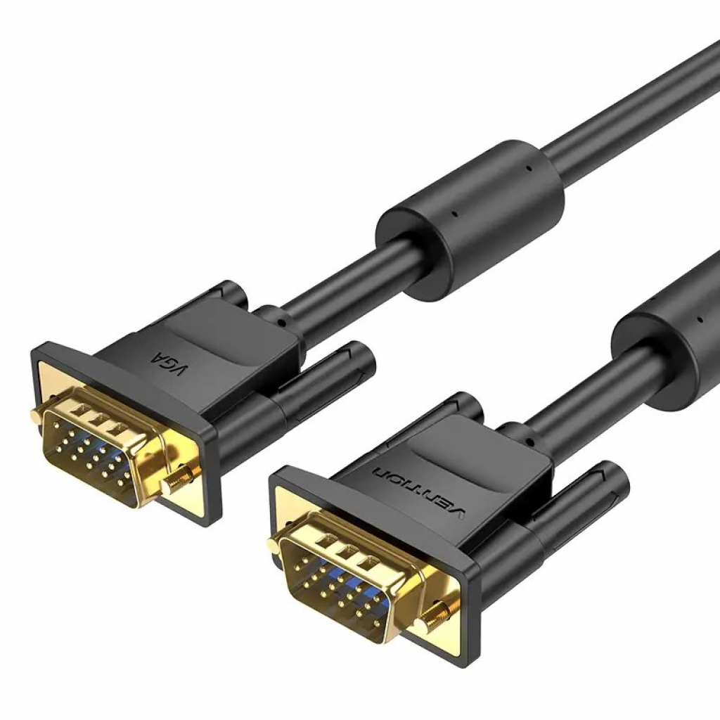 Vention Кабел за монитор Cable VGA HD15 M - M 1.0m Gold Plated, 2 Ferrites - DAEBFна ниска цена с бърза доставка - BestPC.BG