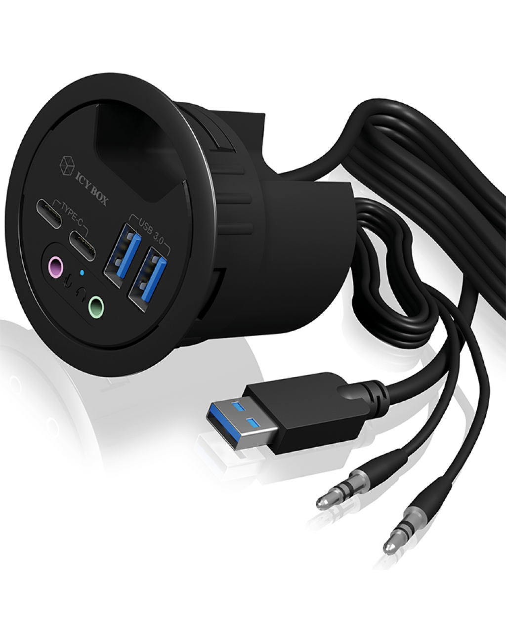 RAIDSONIC IB-HUB1403B :: 4-портов настолен хъб с USB Type-A, Type-Cна ниска цена с бърза доставка - BestPC.BG