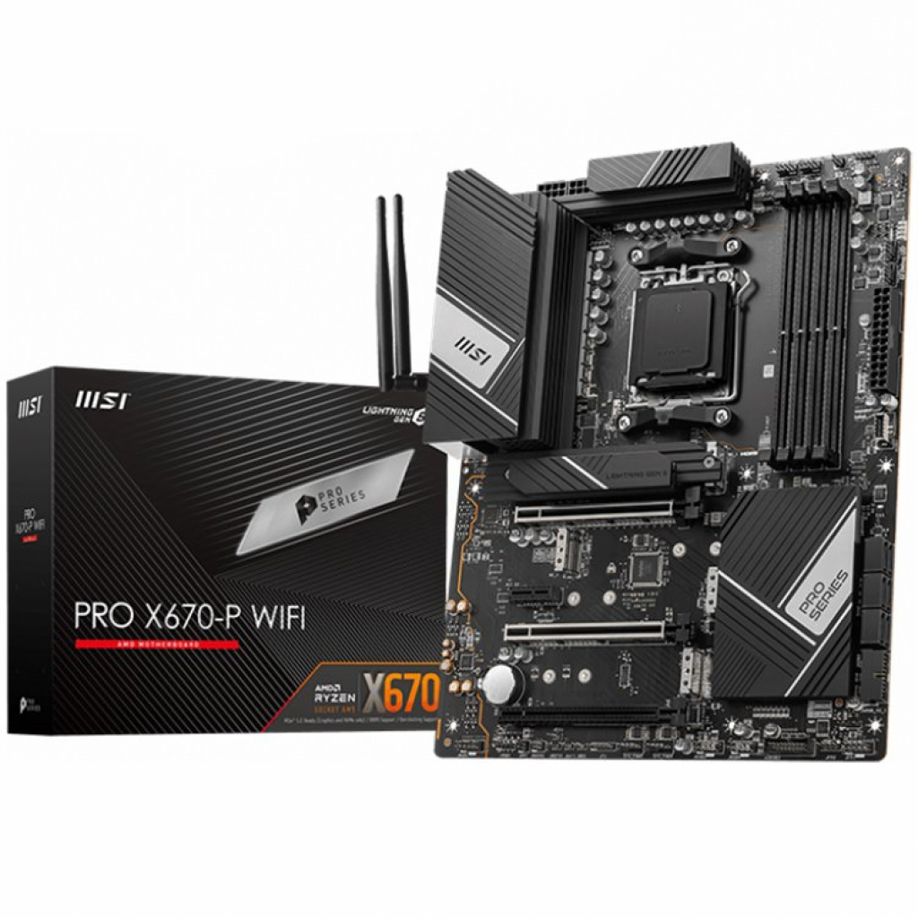 Дънна платка MSI PRO X670-P WIFI, ATX, Socket AM5, 4x DDR5, 3x PCI-E x16 slots, 4x M.2 slotsна ниска цена с бърза доставка - BestPC.BG