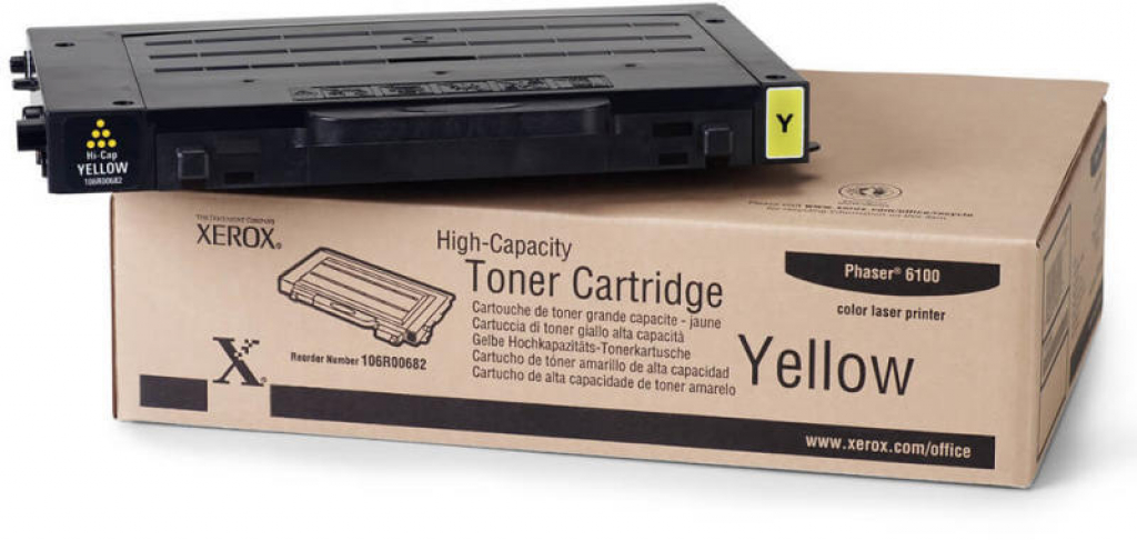 Тонер за лазерен принтер XEROX Phaser 6100 - Yellow - P№106R00682на ниска цена с бърза доставка - BestPC.BG