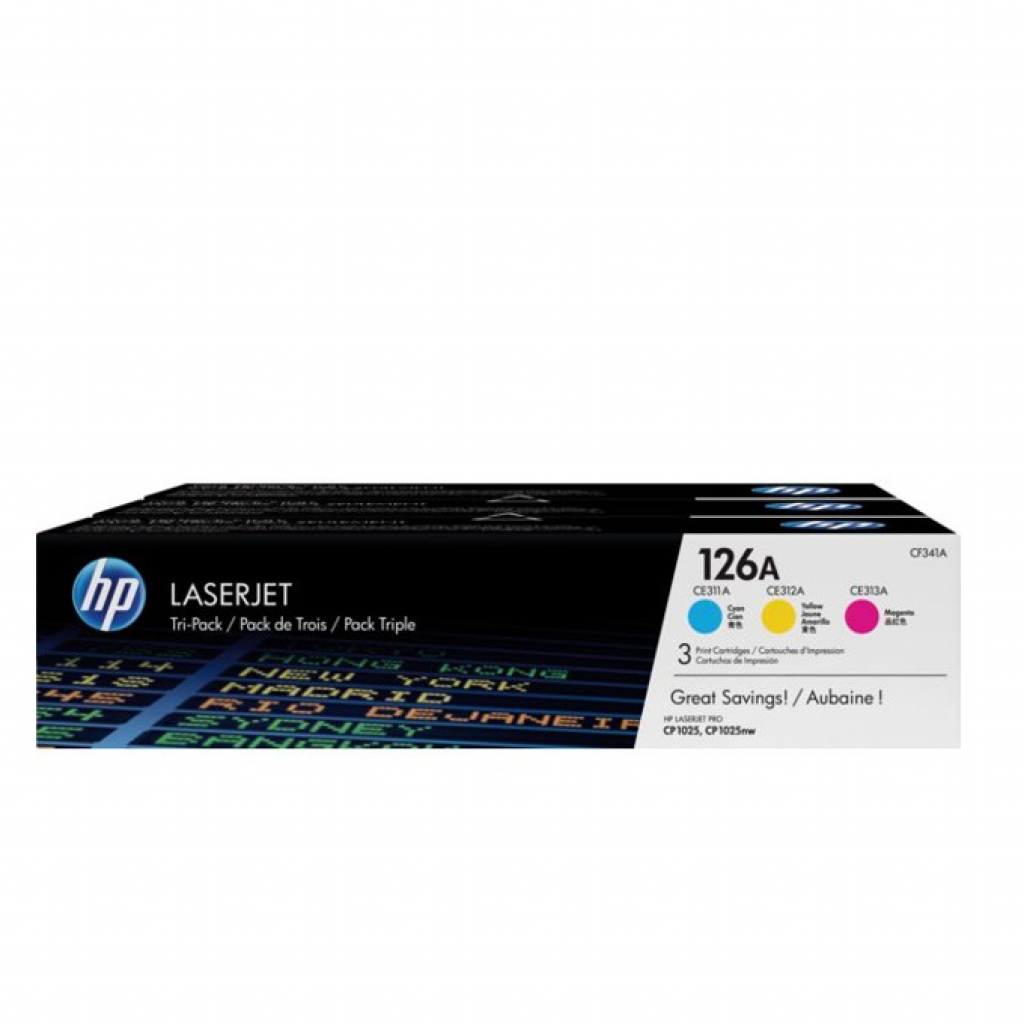 Тонер за лазерен принтер Комплект касети за HP COLOR LASER JET CP1025 / 1025NW Cartridge /126A/ 3-color packна ниска цена с бърза доставка - BestPC.BG