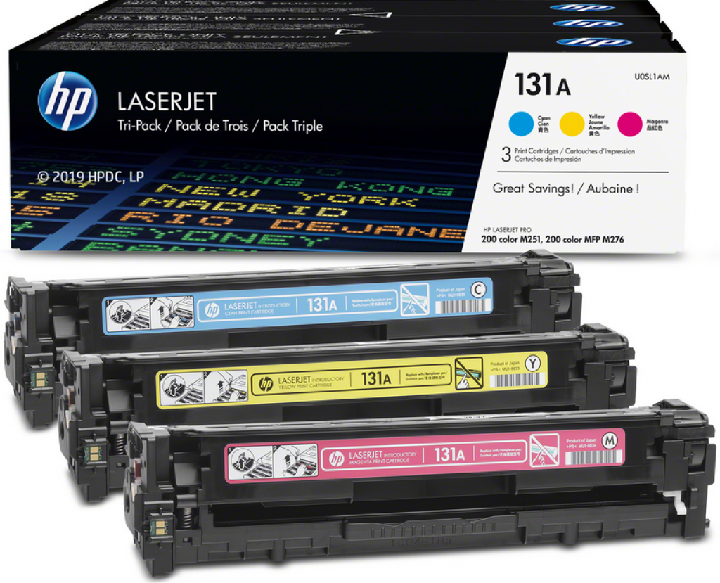 Тонер за лазерен принтер Комплект касети за HP LaserJet Pro 200 Color M251, M276 - /131A/ 3-color packна ниска цена с бърза доставка - BestPC.BG