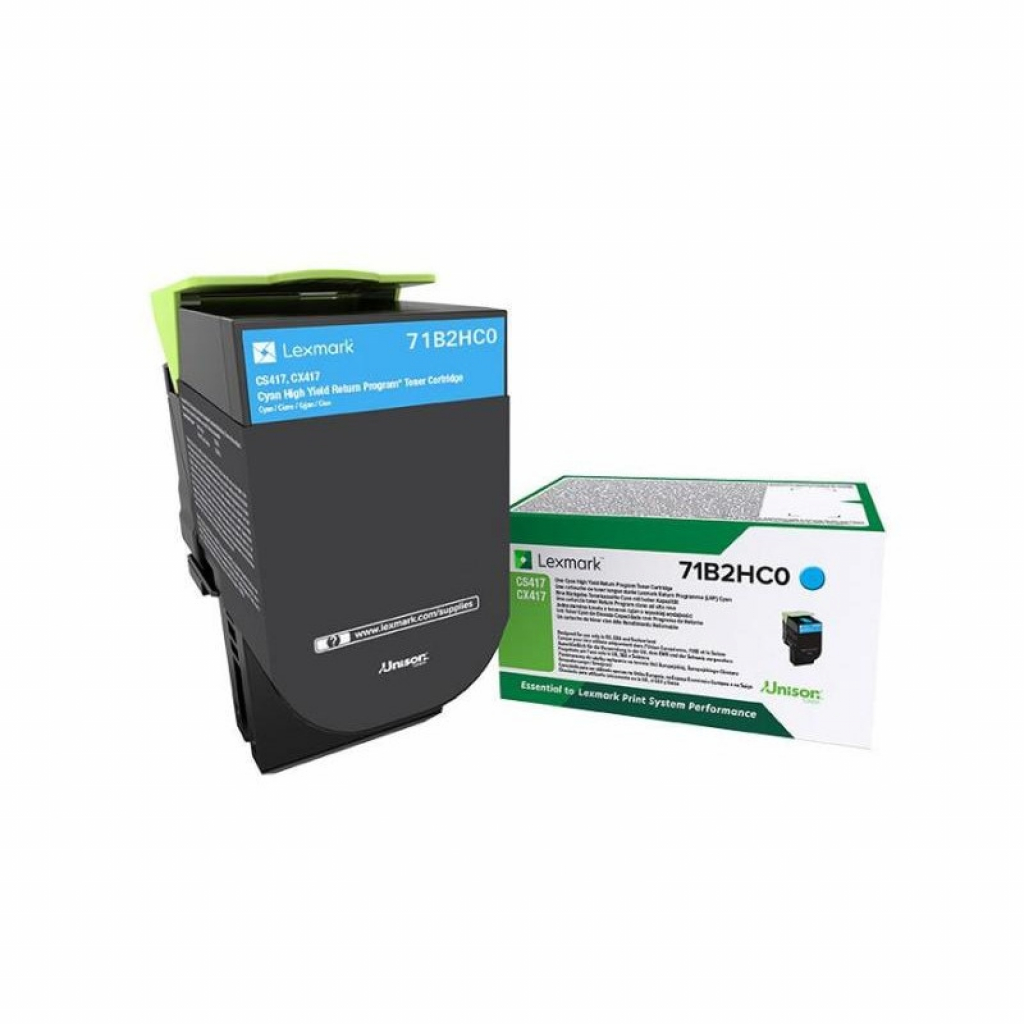 Тонер за лазерен принтер LEXMARK CS417dn / CX417dn / CS517 / CX517 - Cyan - High Return programна ниска цена с бърза доставка - BestPC.BG