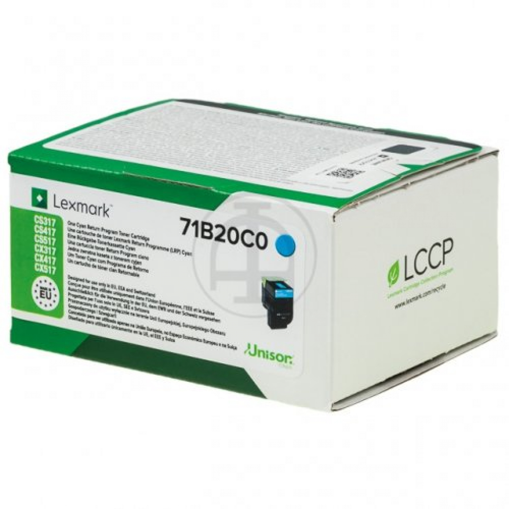 Тонер за лазерен принтер Касета за LEXMARK CX / CS-Serie (317 / 417 / 517) - Cyan - Return program cartridgeна ниска цена с бърза доставка - BestPC.BG