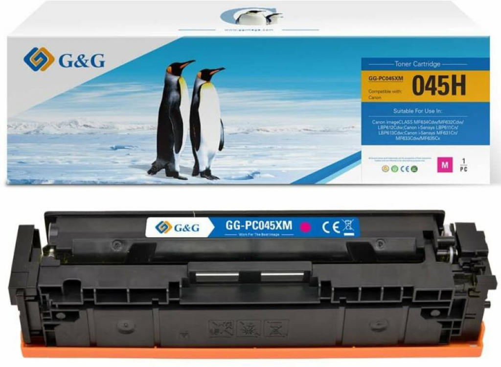 Тонер за лазерен принтер CANON ImageCLASS LBP612Cdw / 045H - Magenta P№NT-PC045XMна ниска цена с бърза доставка - BestPC.BG