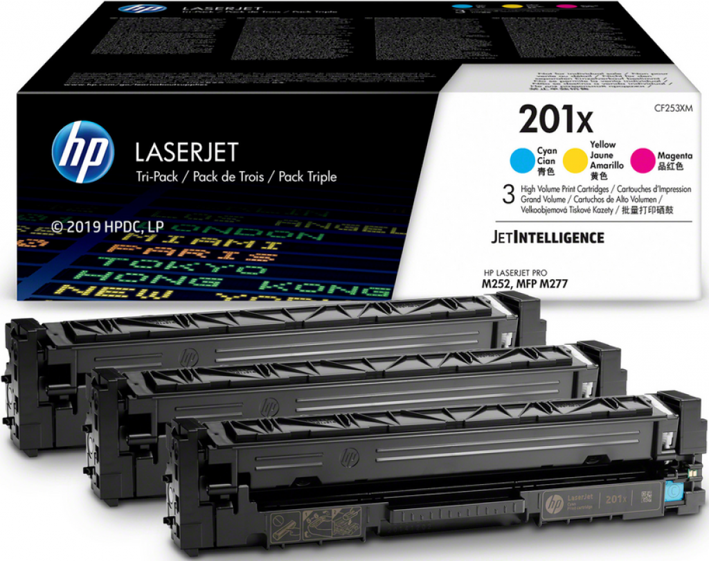 Тонер за лазерен принтер Комплект касети за HP Color LaserJet Pro M252 / Pro MFP M277 series/201X/3-color packна ниска цена с бърза доставка - BestPC.BG