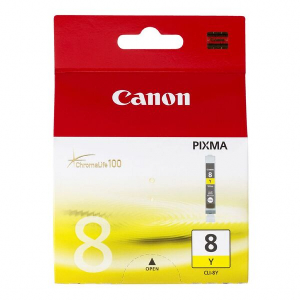 Касета с мастило CANON CLI-8Y Yellow Ink Tank - PIXMA IP 4200/ 5200/5200R- with chipна ниска цена с бърза доставка