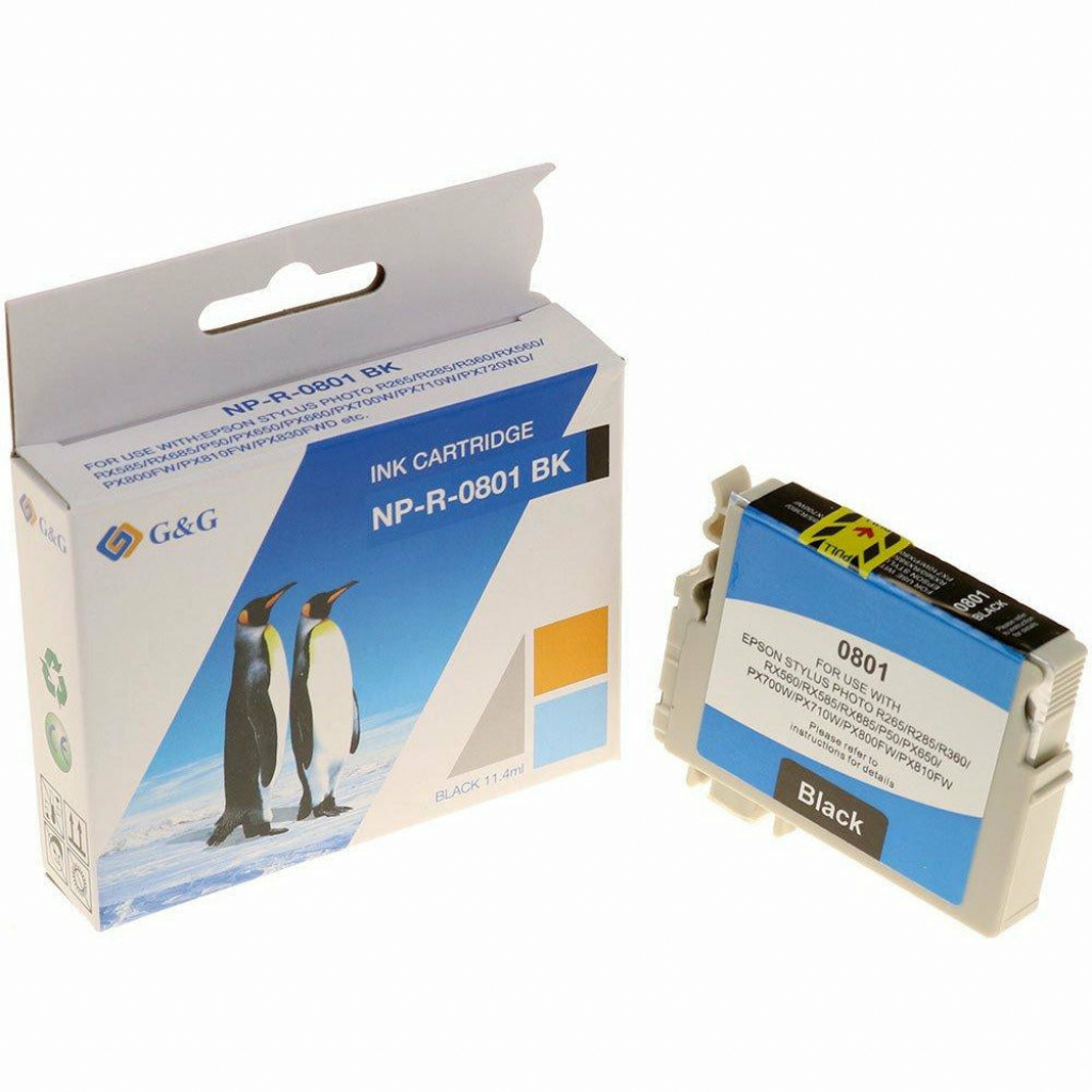 Касета с мастило EPSON STYLUS PHOTO R265 / R360 / RX560 / RX585 / Black - T0801 BKна ниска цена с бърза доставка - BestPC.BG