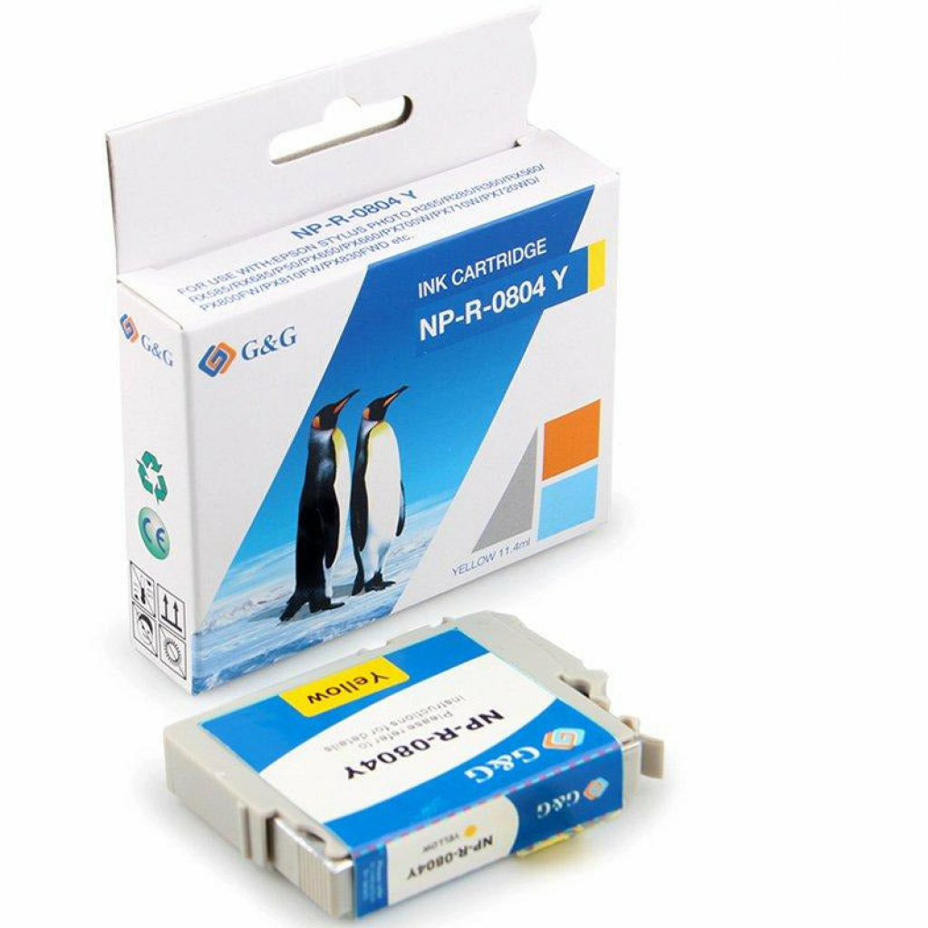 Касета с мастило EPSON STYLUS PHOTO R265 / R360 / RX560 / Yellow T0804 Y - G&Gна ниска цена с бърза доставка - BestPC.BG