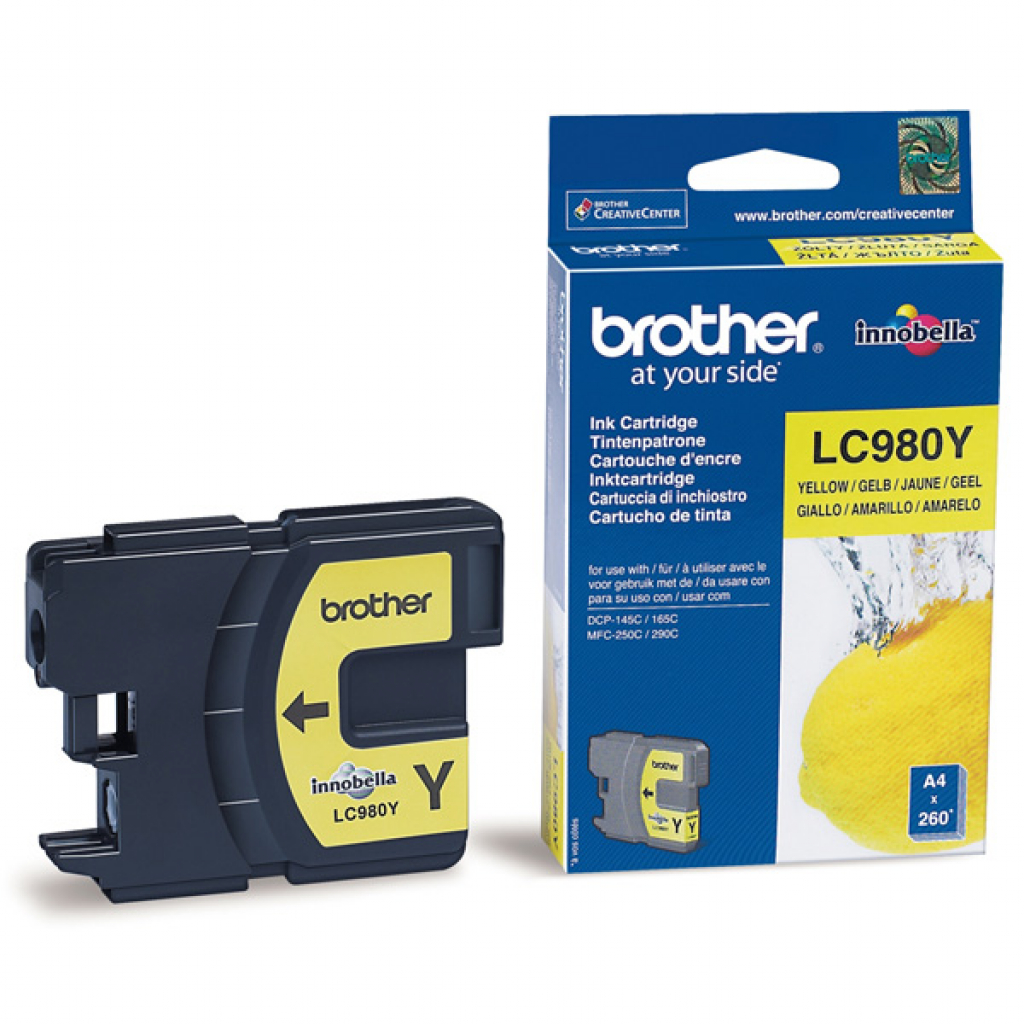 Касета с мастило Глава за Brother MFC 250C / 290C / DCP 145C / 165C Series, Yellow, LC980Yна ниска цена с бърза доставка - BestPC.BG