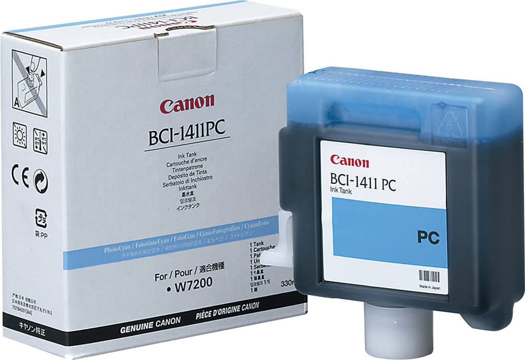 Касета с мастило CANON W7200/W8200/W8400 - Photo cyan pigment ink tank - BCI-1411PCна ниска цена с бърза доставка - BestPC.BG