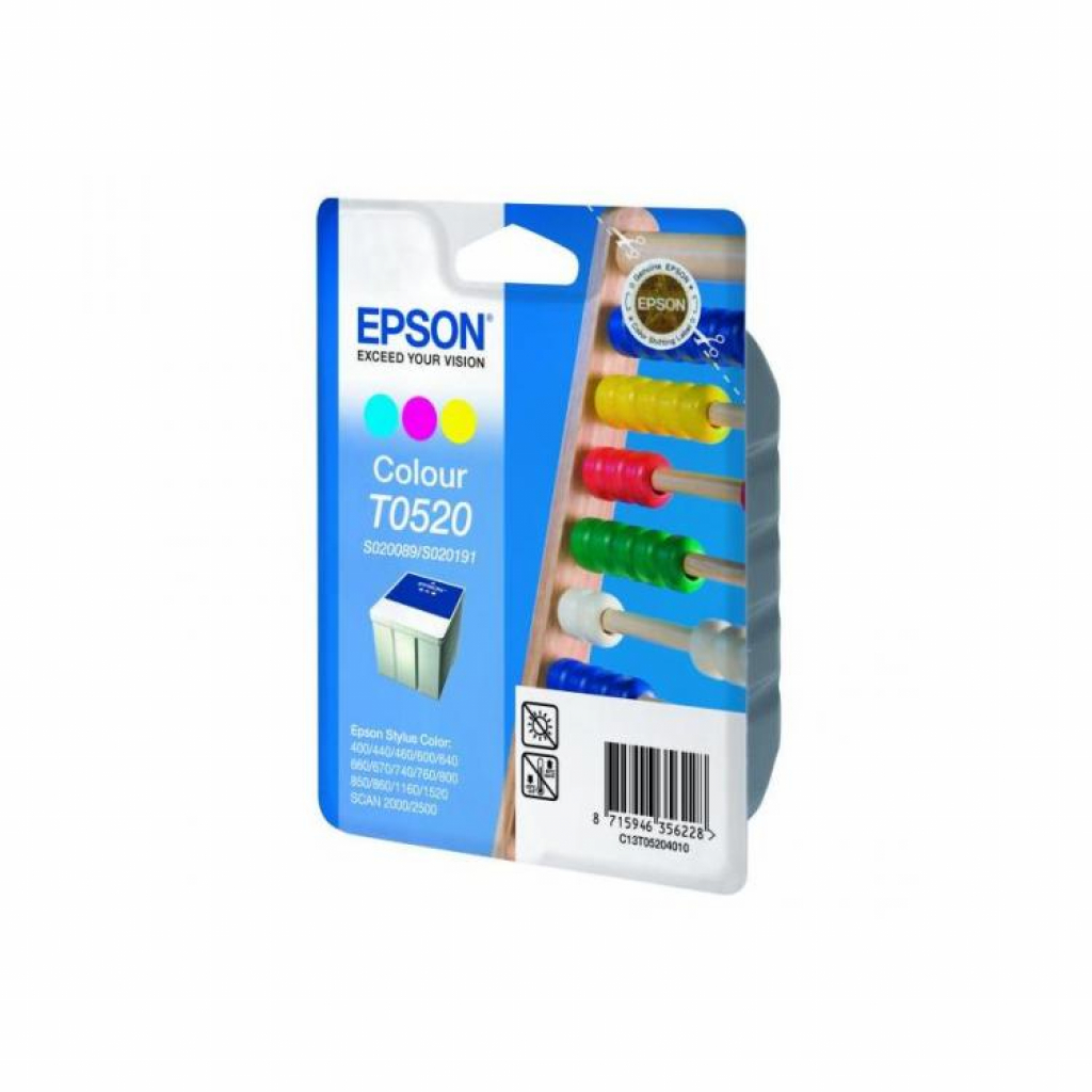 Касета с мастило Глава за Epson Stylus Color 400 / 500 / 600 Series, Color, S020089на ниска цена с бърза доставка - BestPC.BG