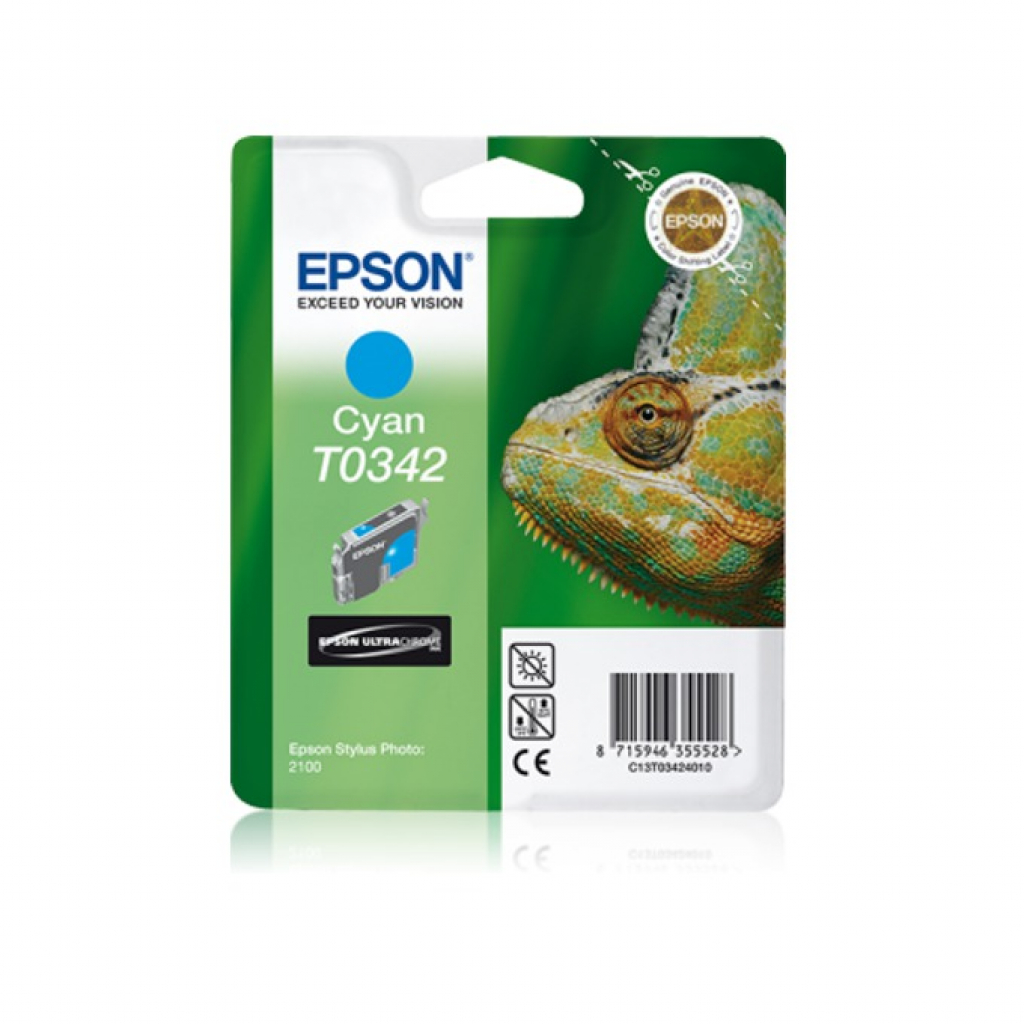 Касета с мастило Глава за Epson Stylus 2100 Series, Cyan, T 034240на ниска цена с бърза доставка - BestPC.BG