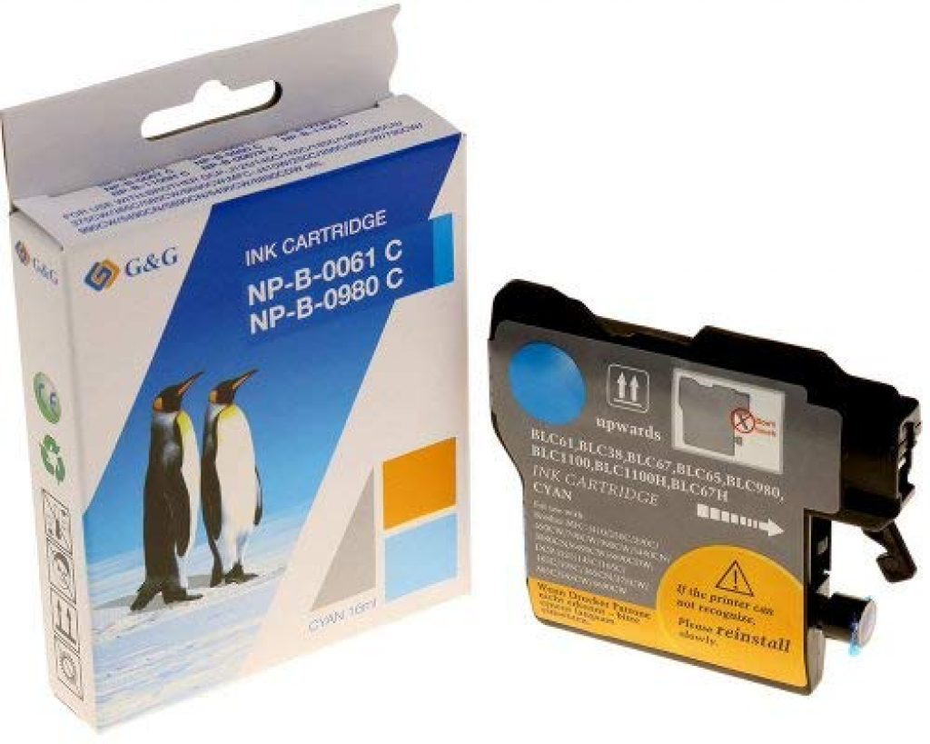 Касета с мастило BROTHER LC980C / LC1100 Cyan MFC 250C / 290C / DCP P№NP-B-0061C - G&Gна ниска цена с бърза доставка - BestPC.BG