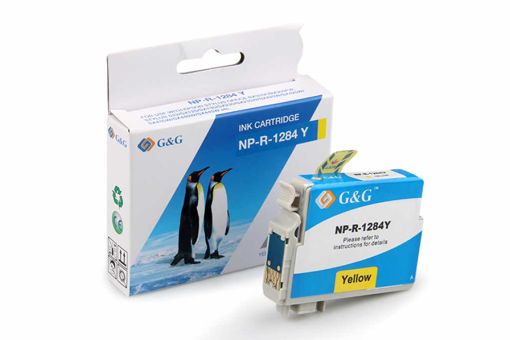 Касета с мастило Epson Stylus Office BX305F / BX305FW;Epson Stylus S22 / Yellow - T1284 - G&Gна ниска цена с бърза доставка - BestPC.BG