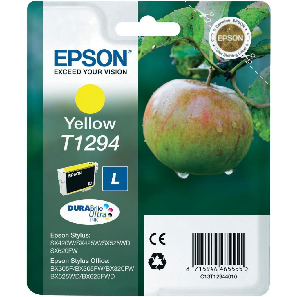 Касета с мастило Глава за Epson Stylus SX425W / SX525WD / BX305F Series, Yellow, C13T12944011на ниска цена с бърза доставка - BestPC.BG