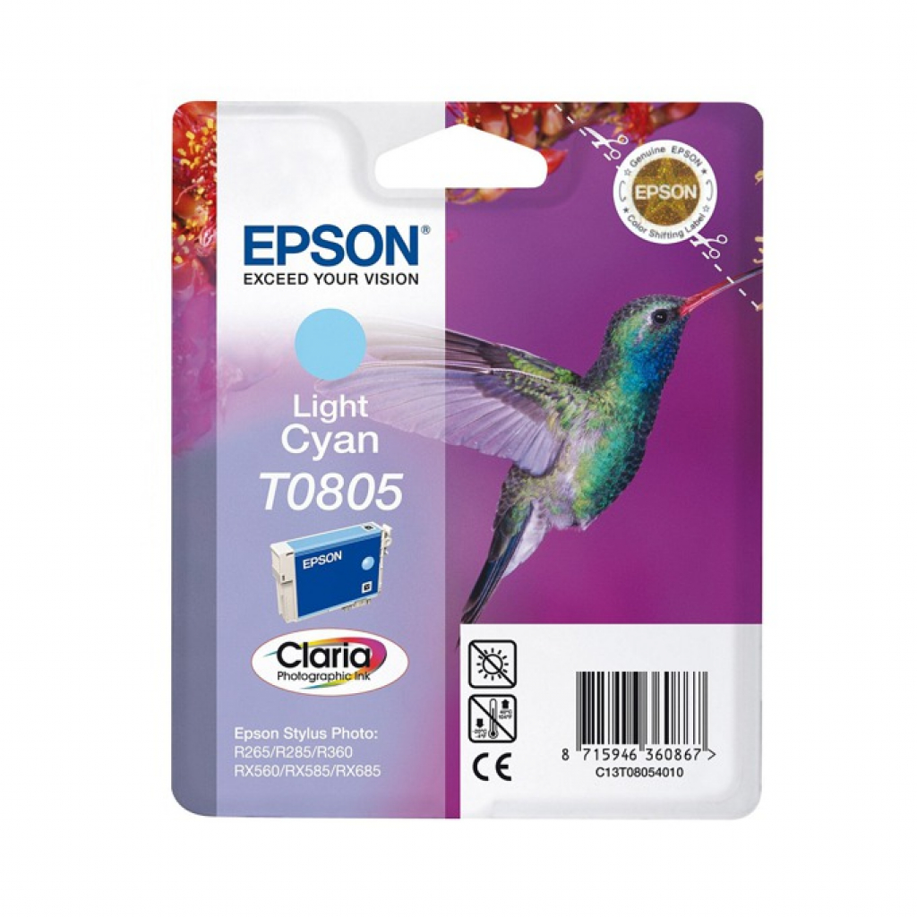 Касета с мастило Глава за Epson Stylus Photo R 265 / R285 / R360 Series, Light cyan, C13T08054010на ниска цена с бърза доставка - BestPC.BG