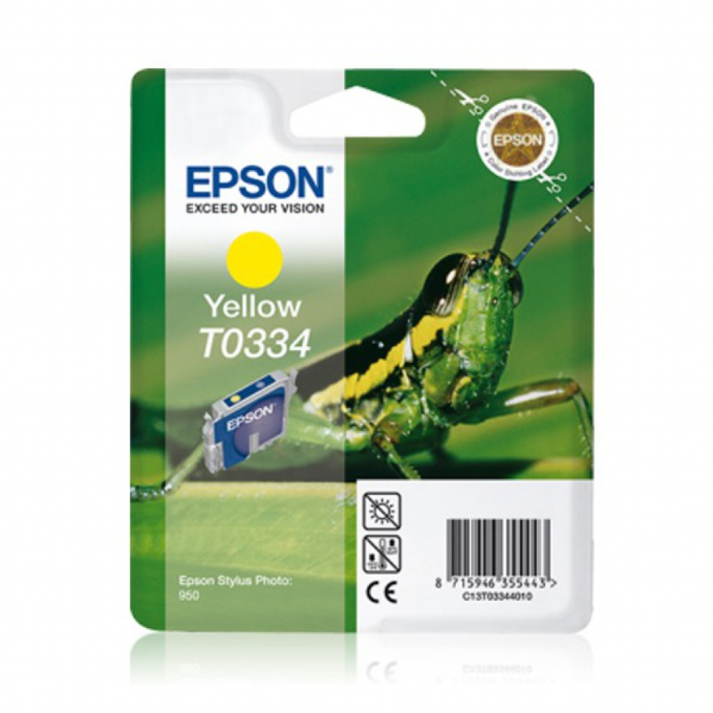 Касета с мастило Глава за Epson Stylus Photo 950 Series, Yellow, C13T03344010на ниска цена с бърза доставка - BestPC.BG