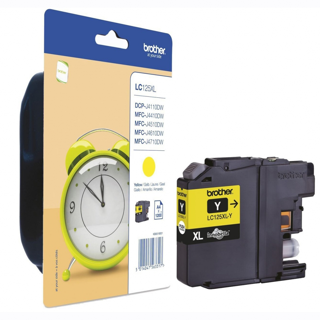 Касета с мастило Глава за Brother DCP J4110DW / MFCJ4410DW / J4610DW Series, Yellow, LC125XLYна ниска цена с бърза доставка - BestPC.BG