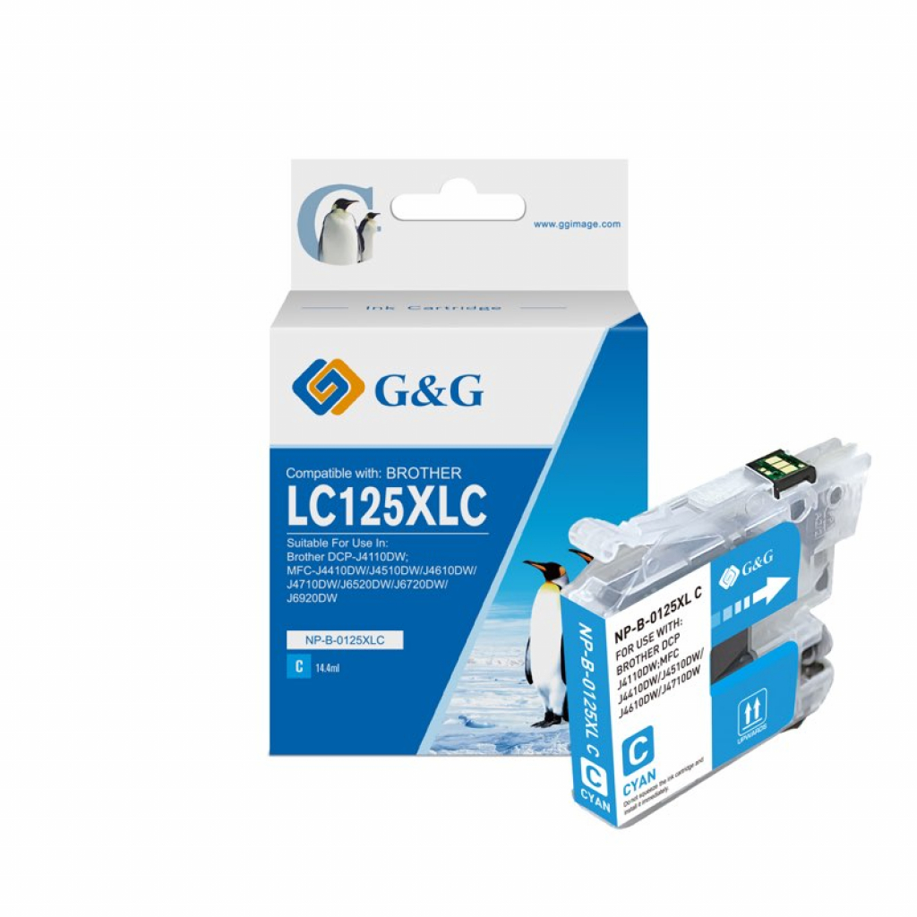 Касета с мастило BROTHER DCP / J4610DW / J4710DW - Cyan - LC123C / P№NP-B-0125XLC - G&Gна ниска цена с бърза доставка - BestPC.BG