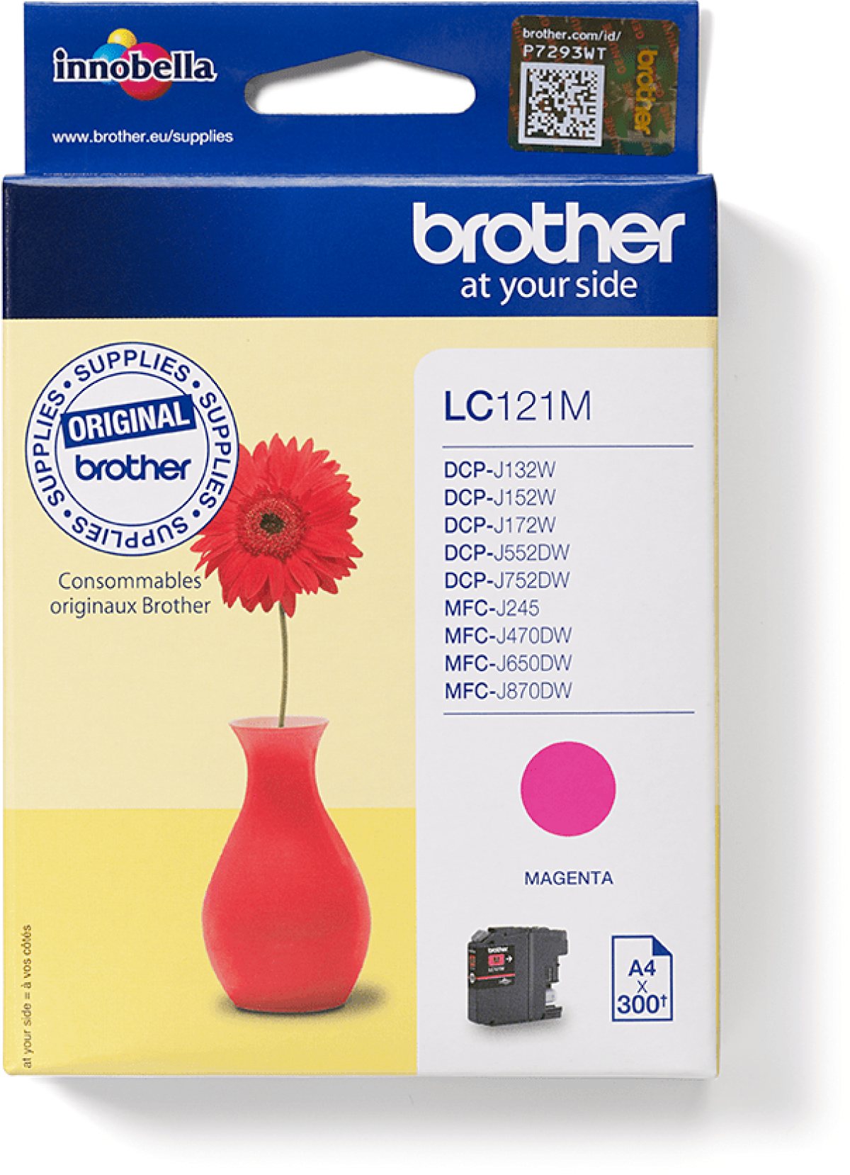 Касета с мастило Глава за BROTHER DCP J132W,J172W,552DW,J152W series, Магента LC121Mна ниска цена с бърза доставка - BestPC.BG