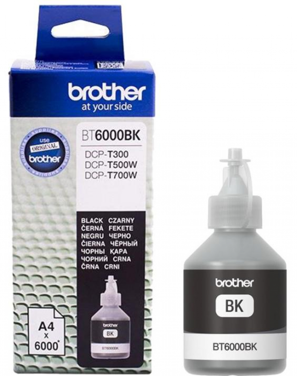 Касета с мастило BROTHER DCP-T300 / DCP-T500W / DCP-T700W - Ink Bottle Black - P№BT6000BKна ниска цена с бърза доставка - BestPC.BG