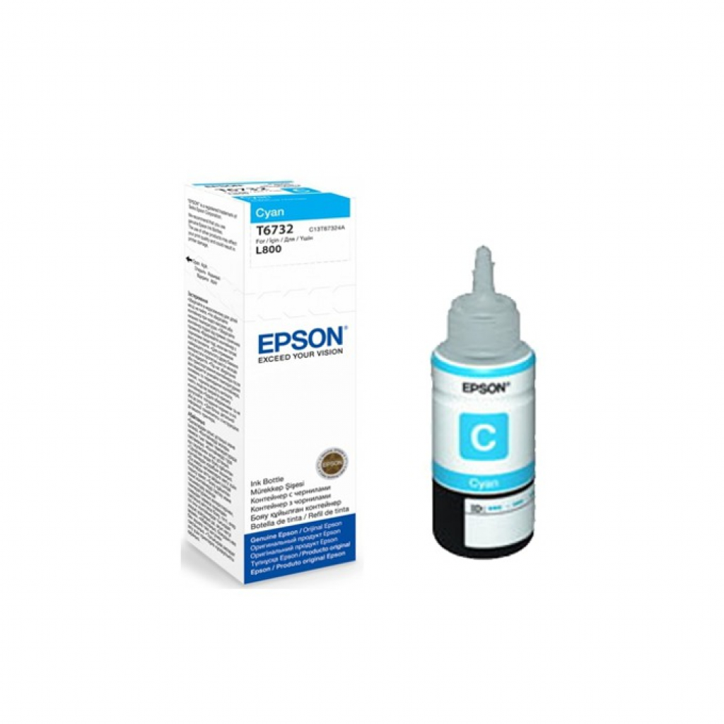 Касета с мастило EPSON L800 / L810 / L850 / L1800 - Ink Bottle Cyan - 70mlна ниска цена с бърза доставка - BestPC.BG