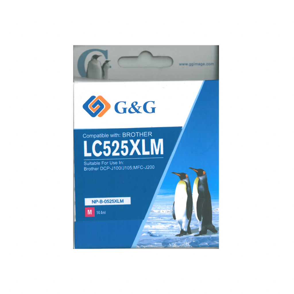 Касета с мастило BROTHER DCP-J100 / J105 / Magenta - LC525XLM P№NP-B-0525XLM - G&Gна ниска цена с бърза доставка - BestPC.BG