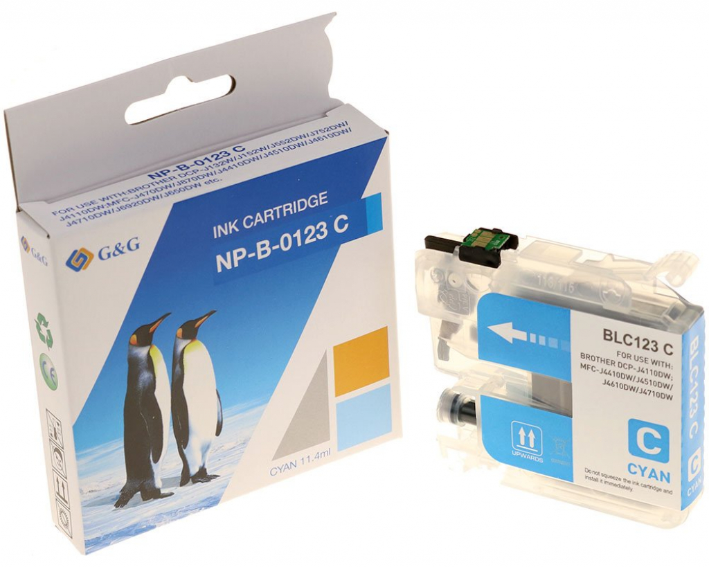 Касета с мастило BROTHER DCP J132 / J152 / J552 / - Cyan P№NP-B-0123C - G&Gна ниска цена с бърза доставка - BestPC.BG