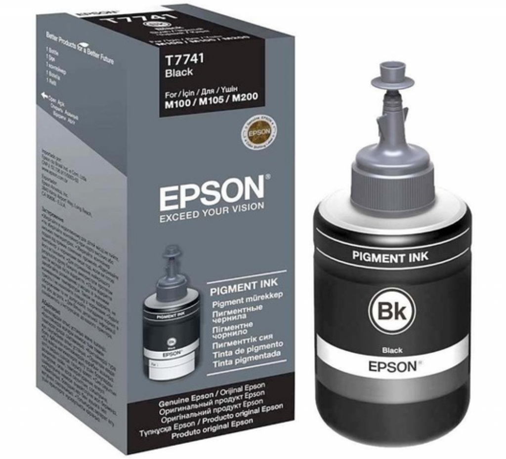 Касета с мастило EPSON M100 / M105 / M200 / M205 / L605 / L655 Pigment Black Ink Bottle140на ниска цена с бърза доставка - BestPC.BG