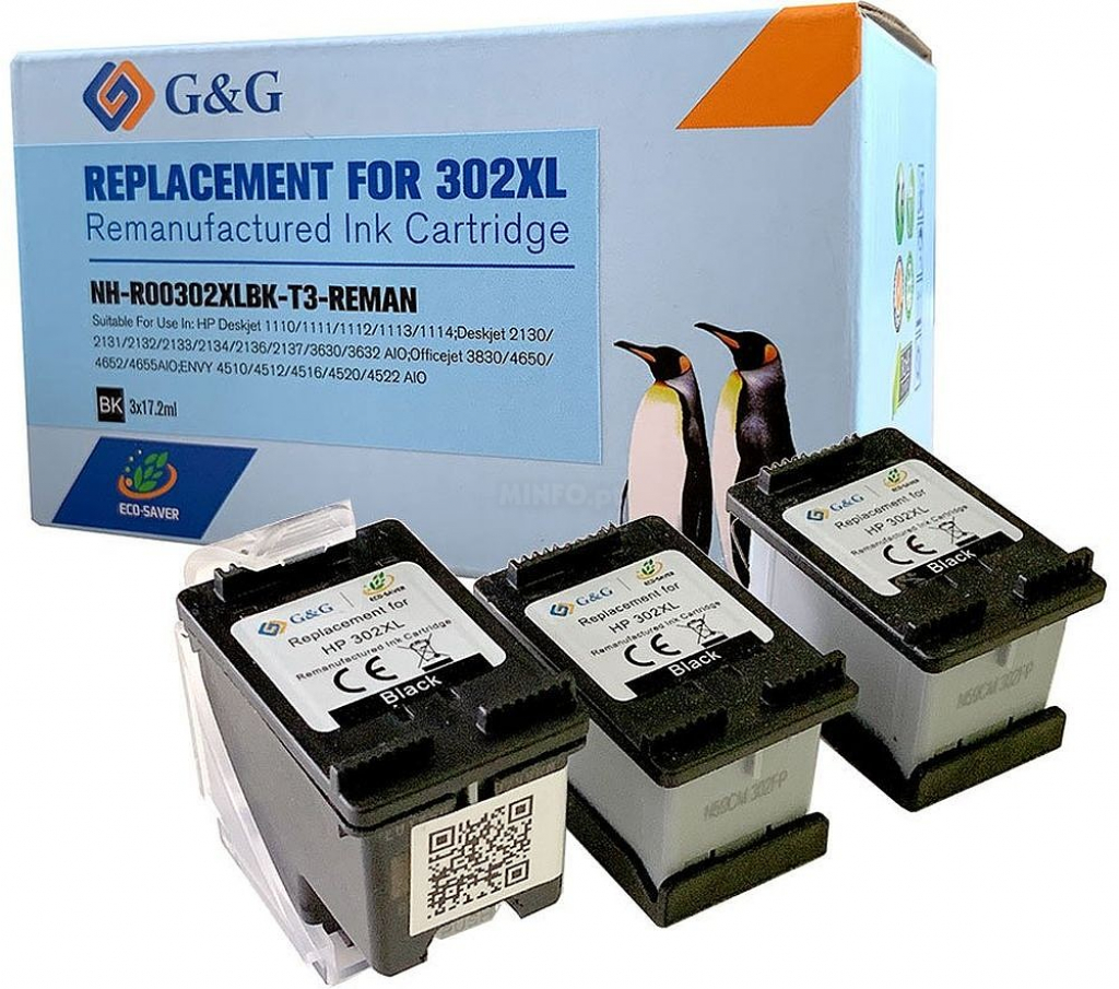 Касета с мастило HEWLETT PACKARD (302XL) - F6U68AE - Triple pack P№NH-R00302XLBK-T3на ниска цена с бърза доставка - BestPC.BG
