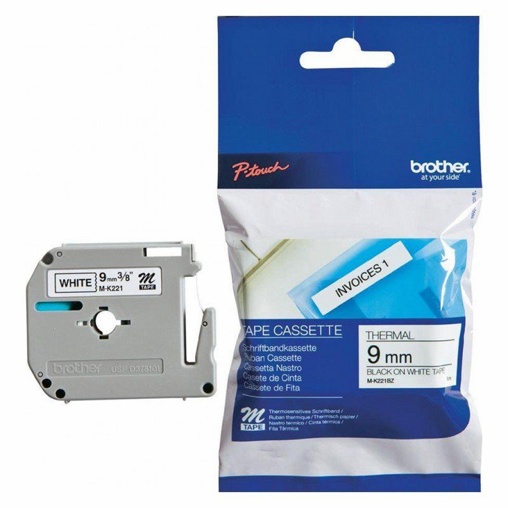 Касета за етикетен принтер BROTHER ТИП M - 9 mm BLACK ON WHITE TAPEна ниска цена с бърза доставка - BestPC.BG