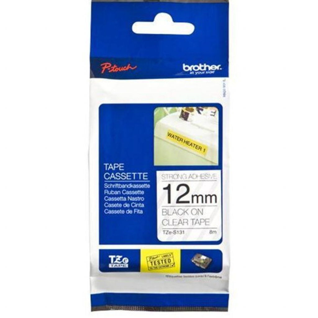 Касета за етикетен принтер BROTHER ТИП TZ - 12 mm BLACK ON CLEAR TAPE - P№TZE131на ниска цена с бърза доставка - BestPC.BG