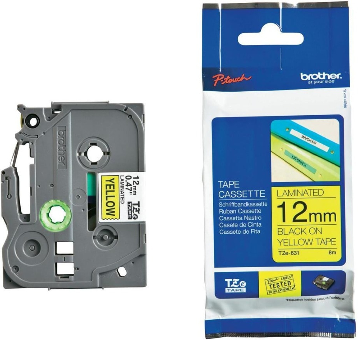 Касета за етикетен принтер BROTHER ТИП TZ - 12 mm BLACK ON YELLOW TAPE - P№TZE631на ниска цена с бърза доставка - BestPC.BG