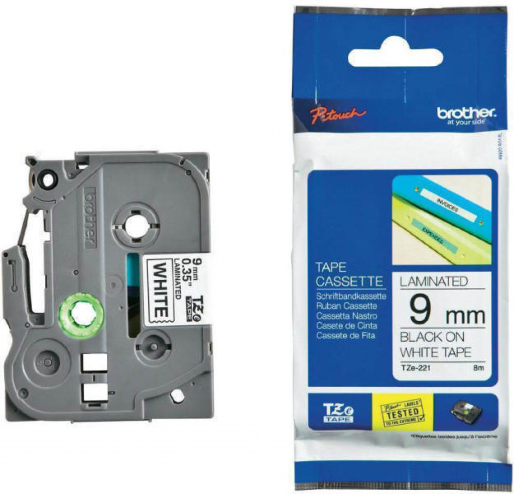 Касета за етикетен принтер BROTHER ТИП TZ - 9 mm BLACK ON WHITE TAPE - P№TZE221на ниска цена с бърза доставка - BestPC.BG