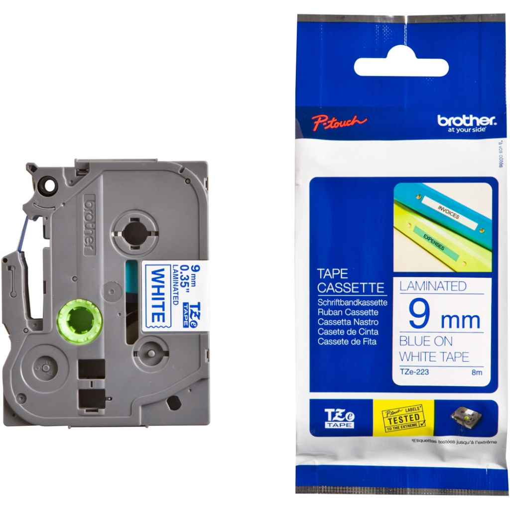 Касета за етикетен принтер BROTHER ТИП TZ - 9 mm BLUE ON WHITE TAPE - P№TZE223на ниска цена с бърза доставка - BestPC.BG
