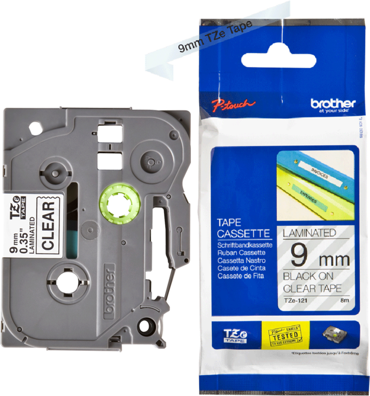 Касета за етикетен принтер BROTHER ТИП TZ - 9 mm BLACK ON CLEAR TAPE - P№TZE121на ниска цена с бърза доставка - BestPC.BG