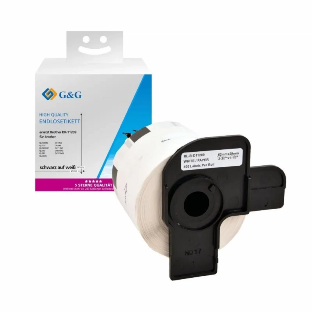 Касета за етикетен принтер BROTHER ТИП QL - SMALL ADRESS LABELS - 29mm x 62mm x 800 - DK11209на ниска цена с бърза доставка - BestPC.BG